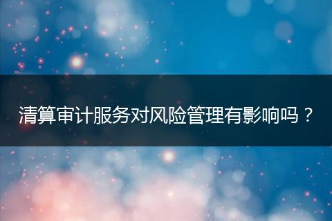 清算审计服务对风险管理有影响吗?