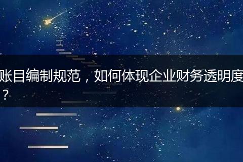 账目编制规范,如何体现企业财务透明度?