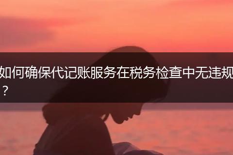 如何确保代记账服务在税务检查中无违规?