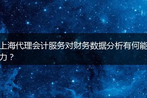 上海代理会计服务对财务数据分析有何能力?