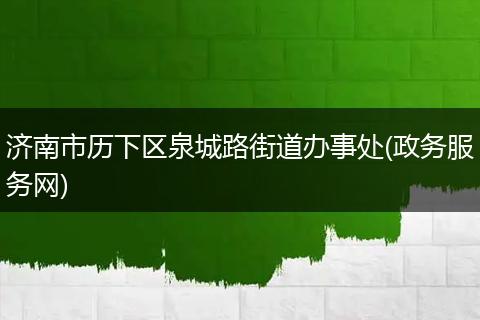 济南市历下区泉城路街道办事处(政务服务网)