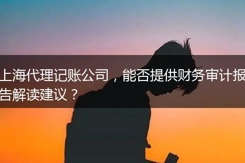 上海代理记账公司,能否提供财务审计报告解读建议?