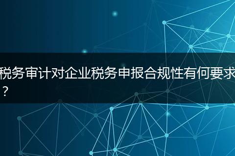 税务审计对企业税务申报合规性有何要求?