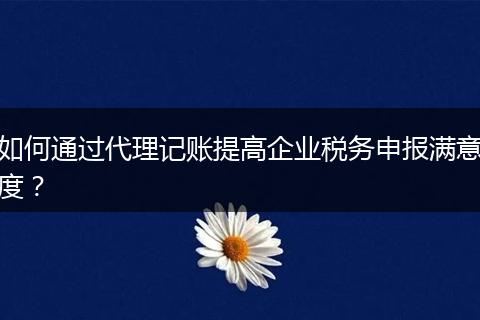 如何通过代理记账提高企业税务申报满意度?