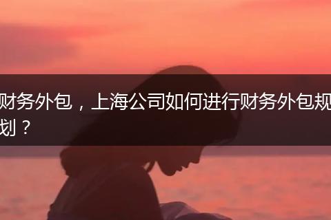 财务外包,上海公司如何进行财务外包规划?