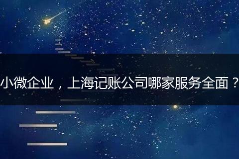 小微企业，上海记账公司哪家服务全面？