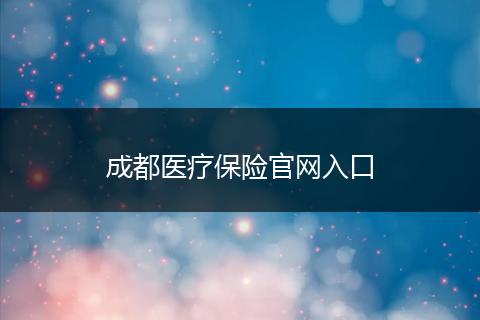 成都医疗保险官网入口