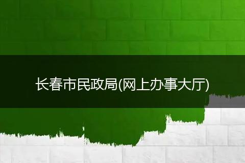 长春市民政局(网上办事大厅)