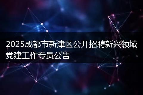 2025成都市新津区公开招聘新兴领域党建工作专员公告