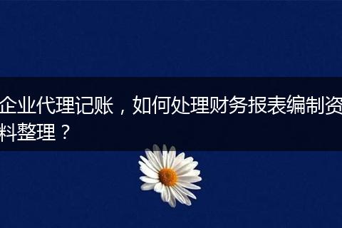 企业代理记账,如何处理财务报表编制资料整理?