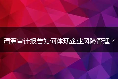 清算审计报告如何体现企业风险管理?