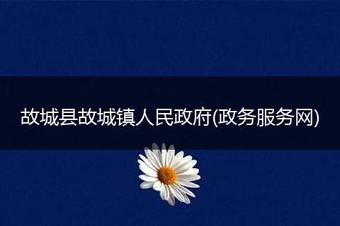 故城县故城镇人民政府(政务服务网)