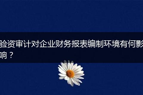 验资审计对企业财务报表编制环境有何影响?