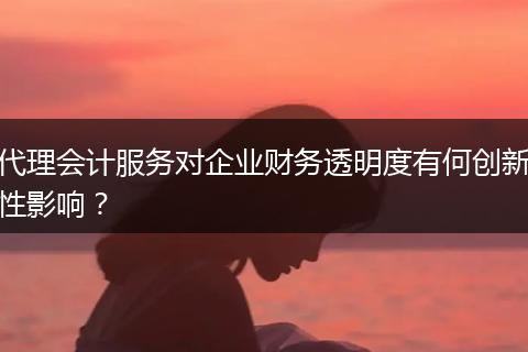 代理会计服务对企业财务透明度有何创新性影响?