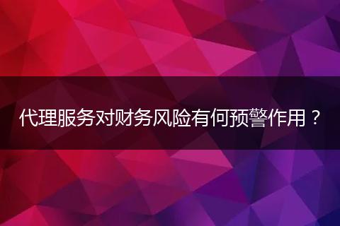代理服务对财务风险有何预警作用?