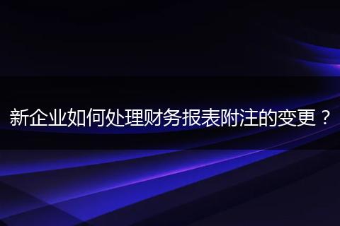 新企业如何处理财务报表附注的变更?