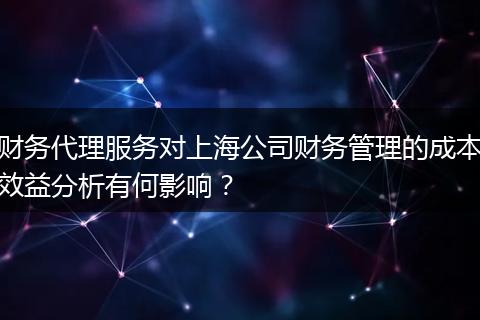 财务代理服务对上海公司财务管理的成本效益分析有何影响?