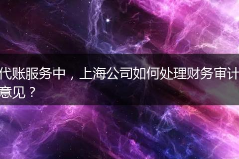 代账服务中,上海公司如何处理财务审计意见?