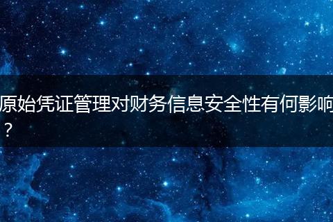 原始凭证管理对财务信息安全性有何影响?