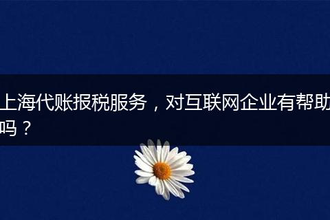 上海代账报税服务,对互联网企业有帮助吗?