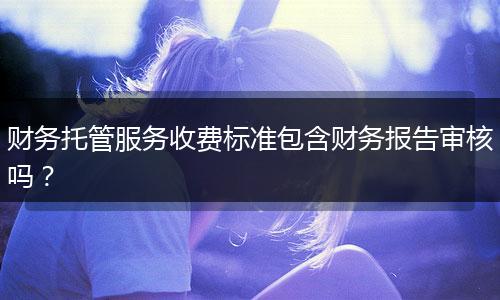 财务托管服务收费标准包含财务报告审核吗?