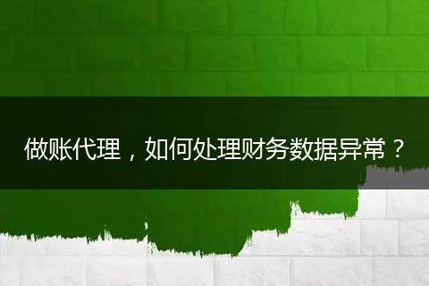 做账代理,如何处理财务数据异常?