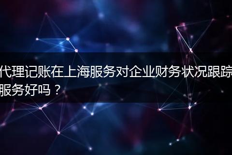代理记账在上海服务对企业财务状况跟踪服务好吗?