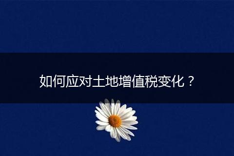 如何应对土地增值税变化?