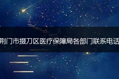 荆门市掇刀区医疗保障局各部门联系电话