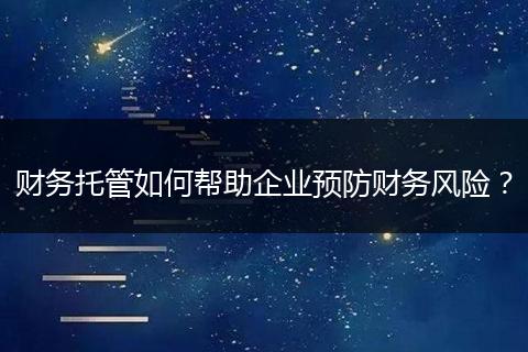 财务托管如何帮助企业预防财务风险?