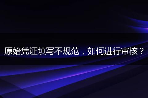 原始凭证填写不规范,如何进行审核?