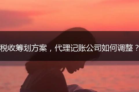 税收筹划方案,代理记账公司如何调整?