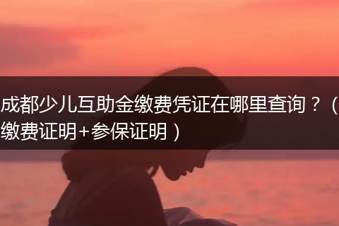 成都少儿互助金缴费凭证在哪里查询？（缴费证明+参保证明）