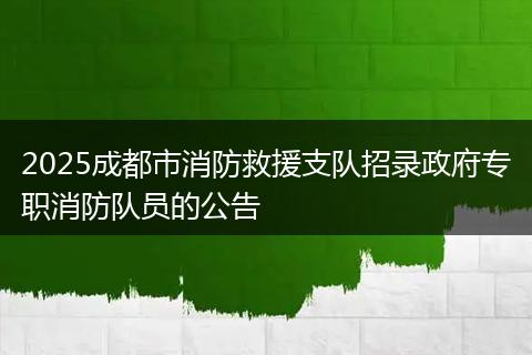 2025成都市消防救援支队招录政府专职消防队员的公告