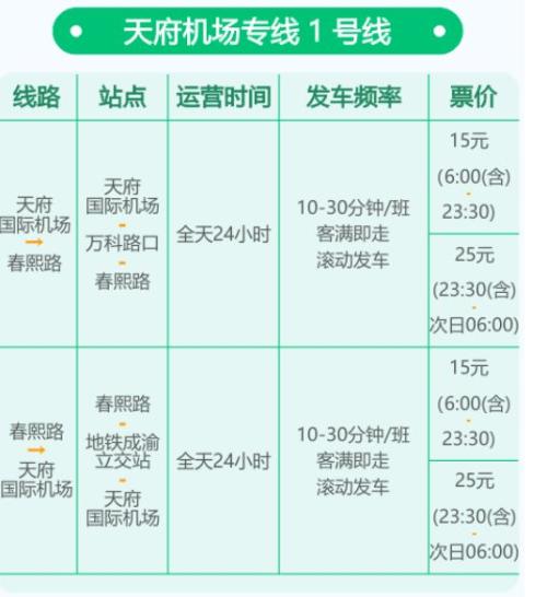 2025成都国庆中秋节机场大巴时刻表(双流机场+天府机场)