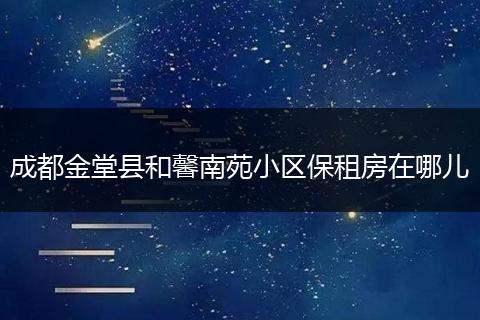 成都金堂县和馨南苑小区保租房在哪儿