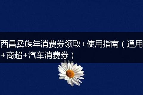 西昌彝族年消费券领取+使用指南(通用+商超+汽车消费券)