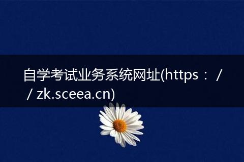 自学考试业务系统网址(https://zk.sceea.cn)