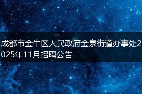 成都市金牛区人民政府金泉街道办事处2025年11月招聘公告