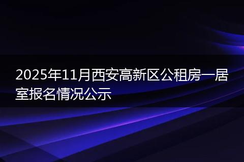 2025年11月西安高新区公租房一居室报名情况公示
