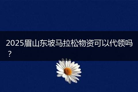 2025眉山东坡马拉松物资可以代领吗？