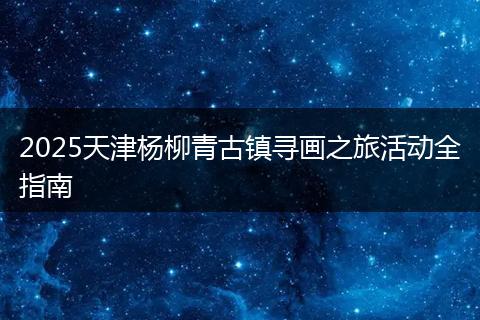 2025天津杨柳青古镇寻画之旅活动全指南