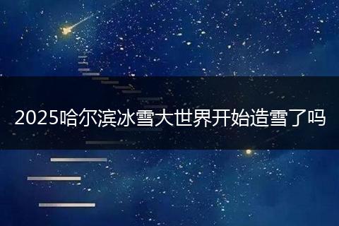 2025哈尔滨冰雪大世界开始造雪了吗