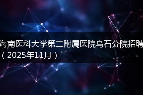 海南医科大学第二附属医院乌石分院招聘（2025年11月）