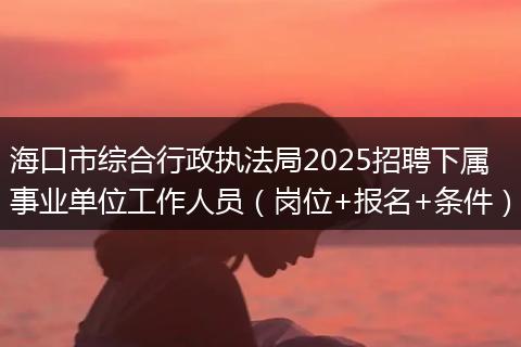 海口市综合行政执法局2025招聘下属事业单位工作人员（岗位+报名+条件）