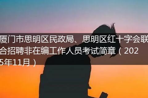 厦门市思明区民政局、思明区红十字会联合招聘非在编工作人员考试简章（2025年11月）