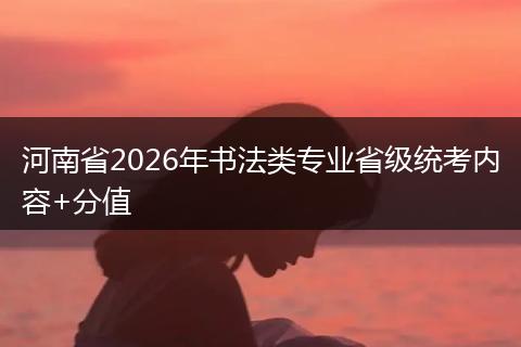 河南省2026年书法类专业省级统考内容+分值