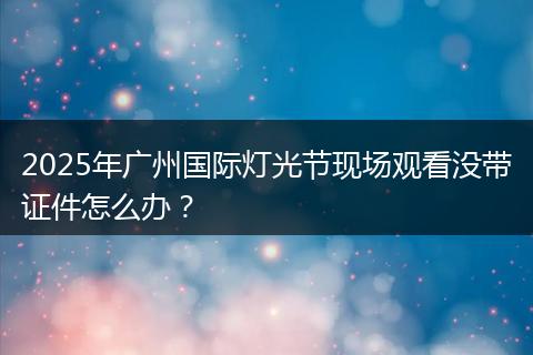 2025年广州国际灯光节现场观看没带证件怎么办？