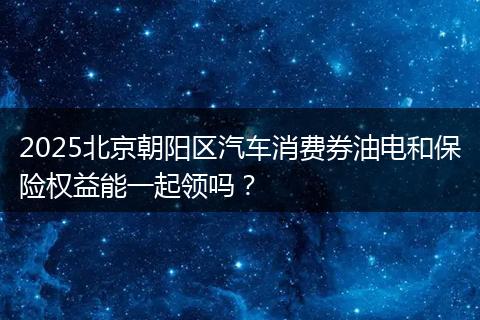 2025北京朝阳区汽车消费券油电和保险权益能一起领吗？