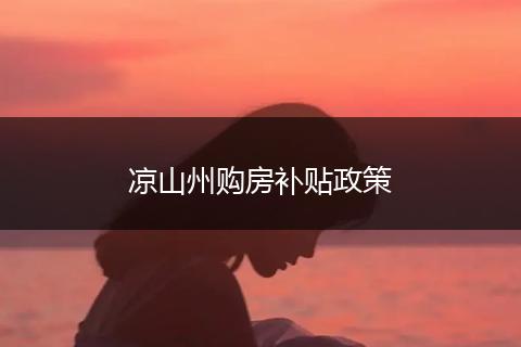 凉山州购房补贴政策